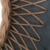 Vintage woven wicker mirror