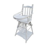 Ancienne chaise haute de bébé blanche