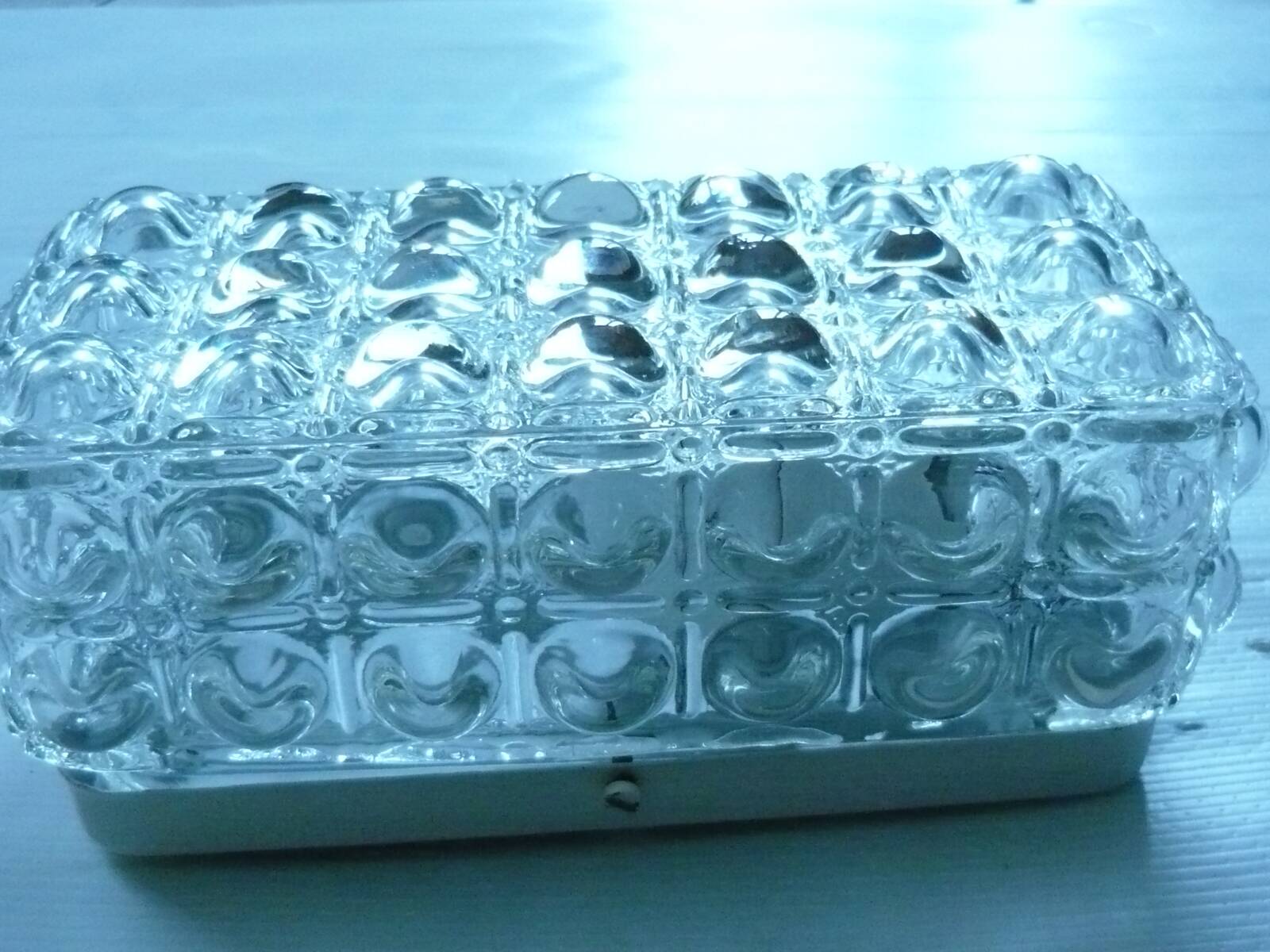 Plafonnier en verre bulle de je fassung allemagne annees 70