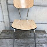 Former formica beige kitchen chair - feet compas metal chromé vintage