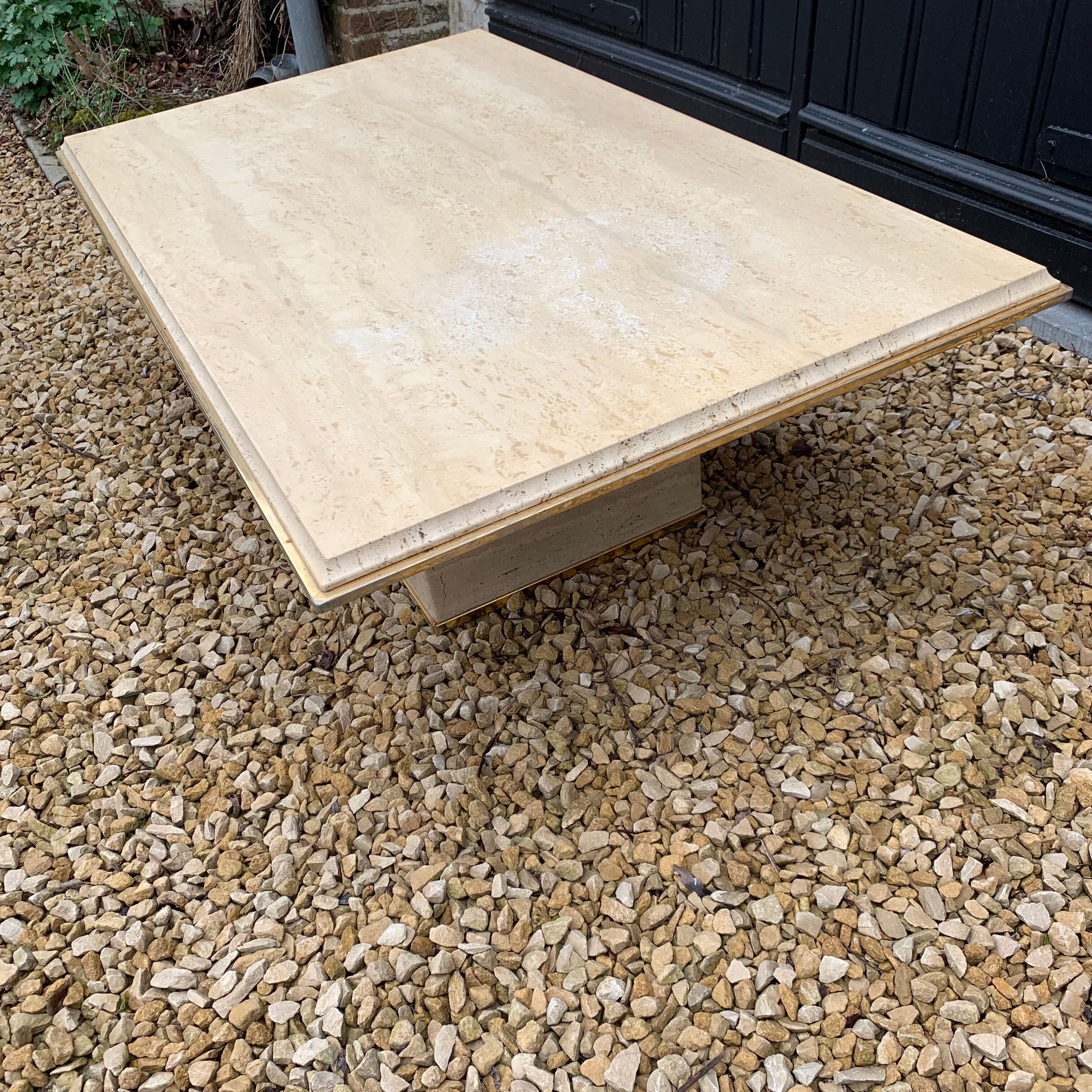 Travertine coffee table
