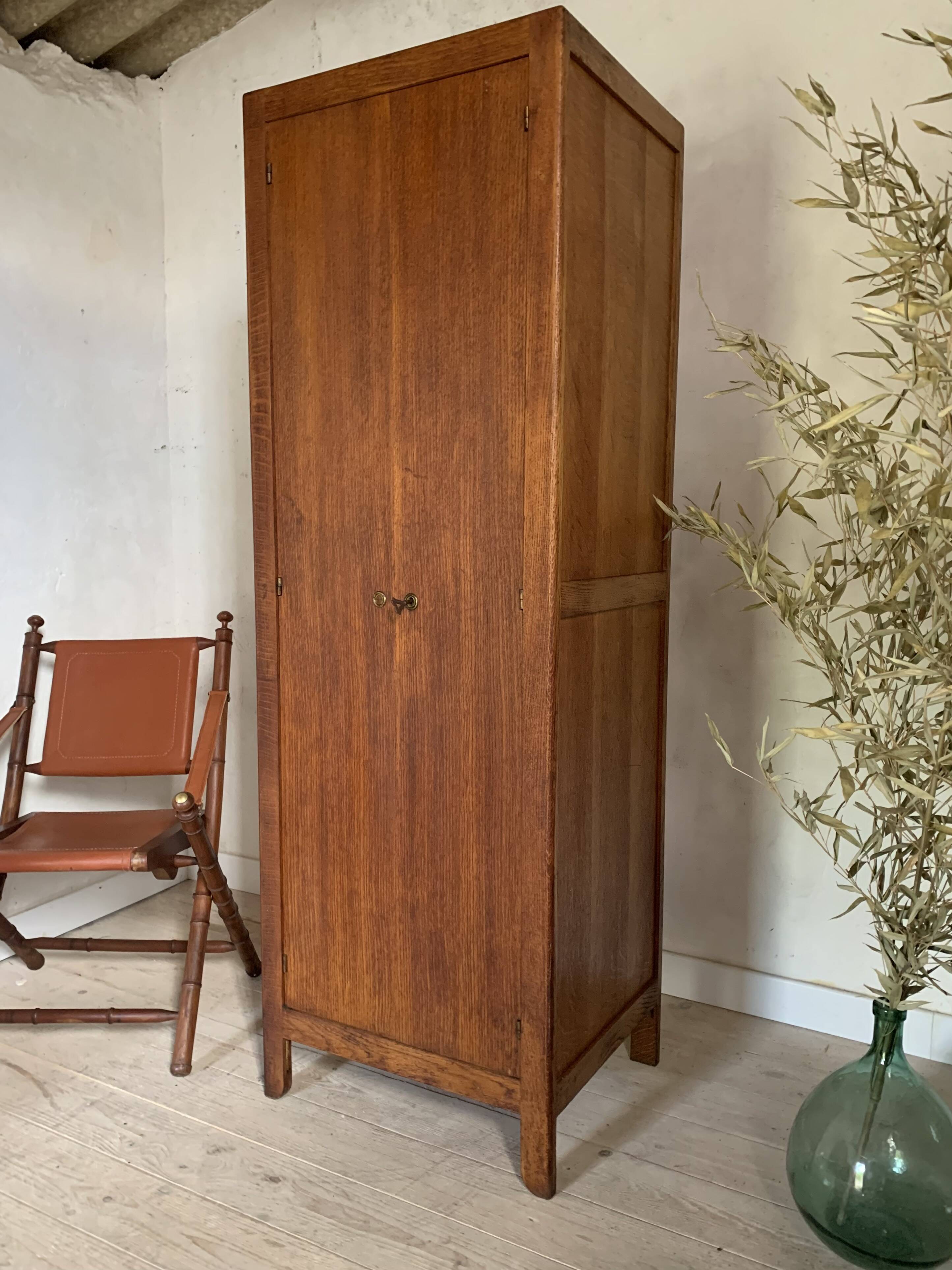 Vintage Parisian oak wardrobe
