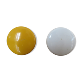 2 pateres murales porte manteau en métal jaune et blanc années 70 80