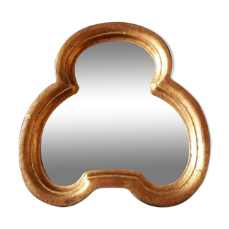 Former small mirror Golden wood form free 22 x 21cm