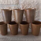 Set of 7 glasses and their Grespot Digoin stoneware decanter