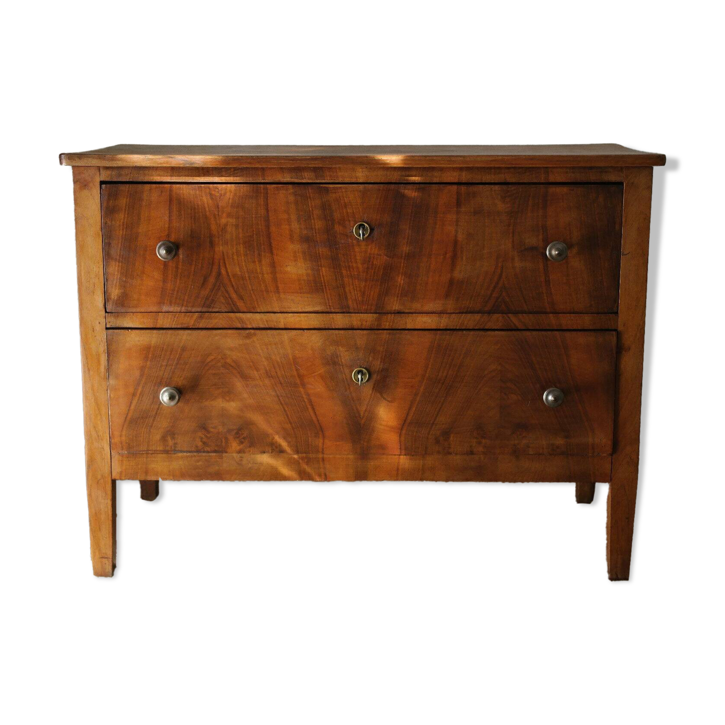 Commode basse en noyer, XXème