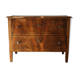 Commode basse en noyer, XXème