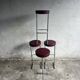 Ensemble de 4 tabourets de bar industriels – sièges bordeaux (années 1980)