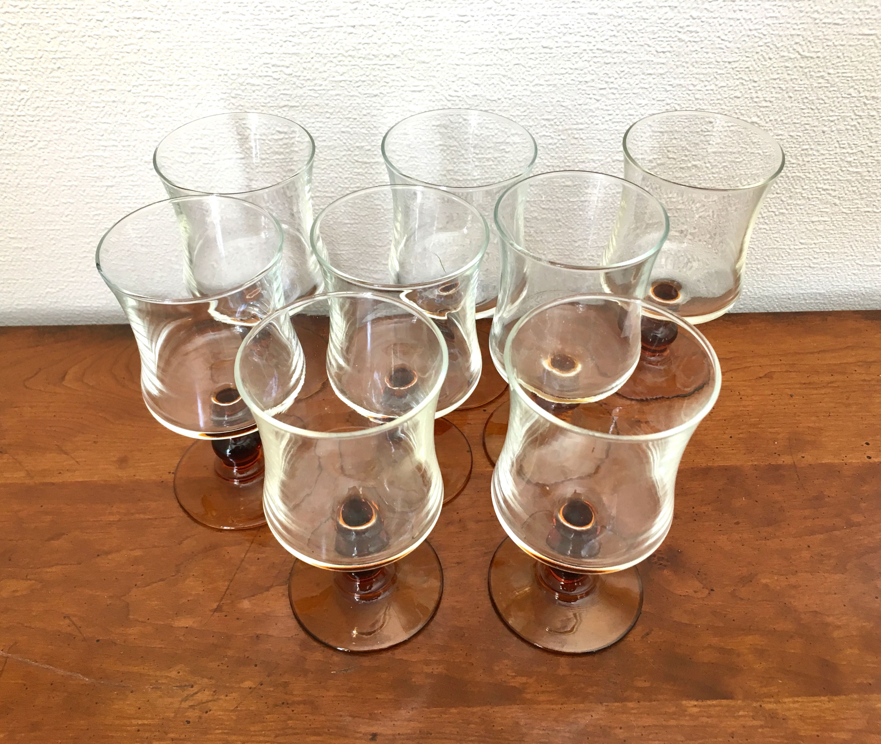 Set of 8 vintage wine glasses