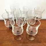 Set of 8 vintage wine glasses