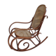 Rocking-chair in turned wood and cannage