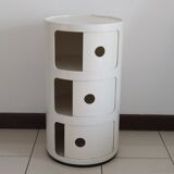 Pair of vintage white plastic modular cabinets by Anna Castelli Ferrieri for Kartell 1970s