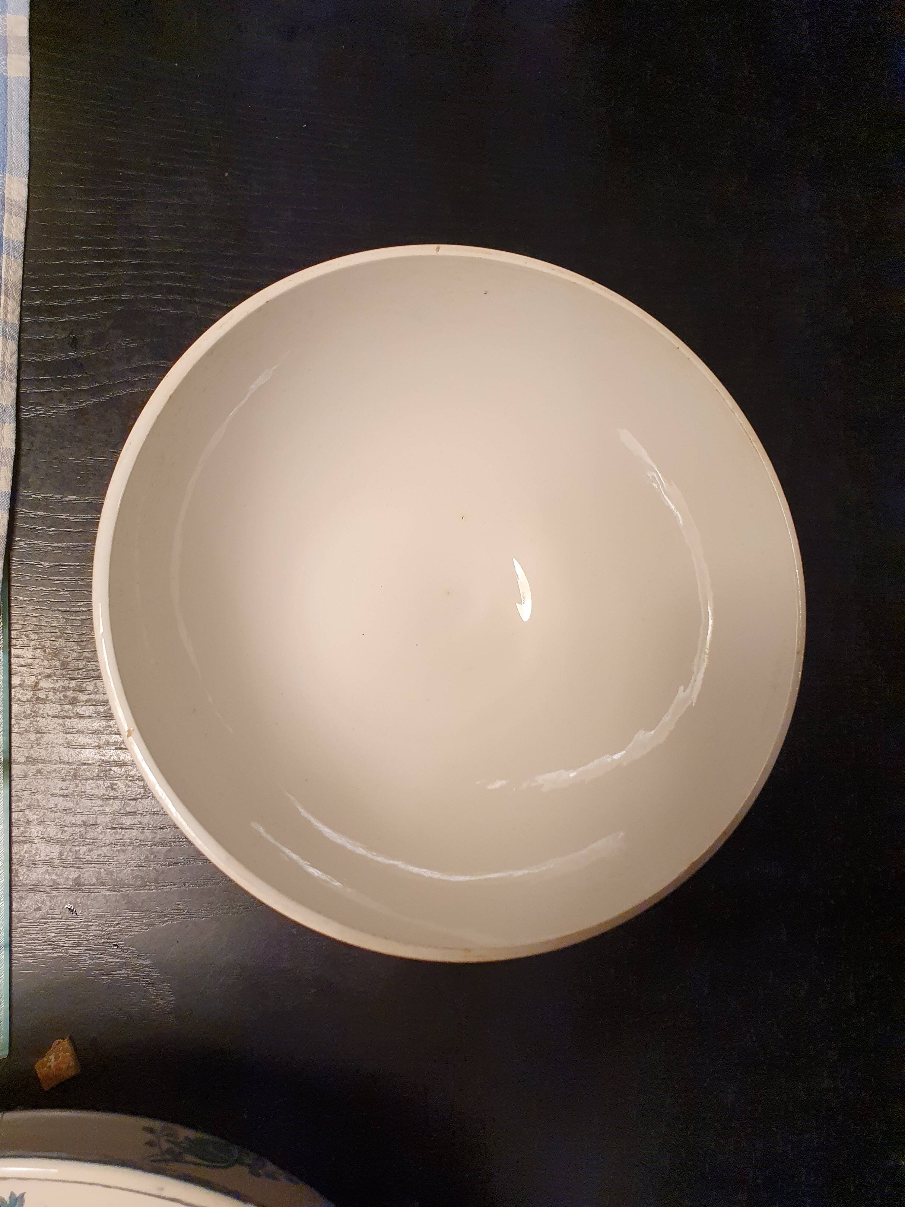 Blue pink decor faience bowl