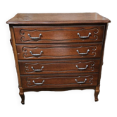 Stained Wood Chest of Drawers with 4 Drawers
