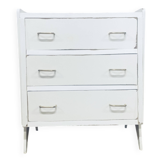 Commode pieds compas patinée