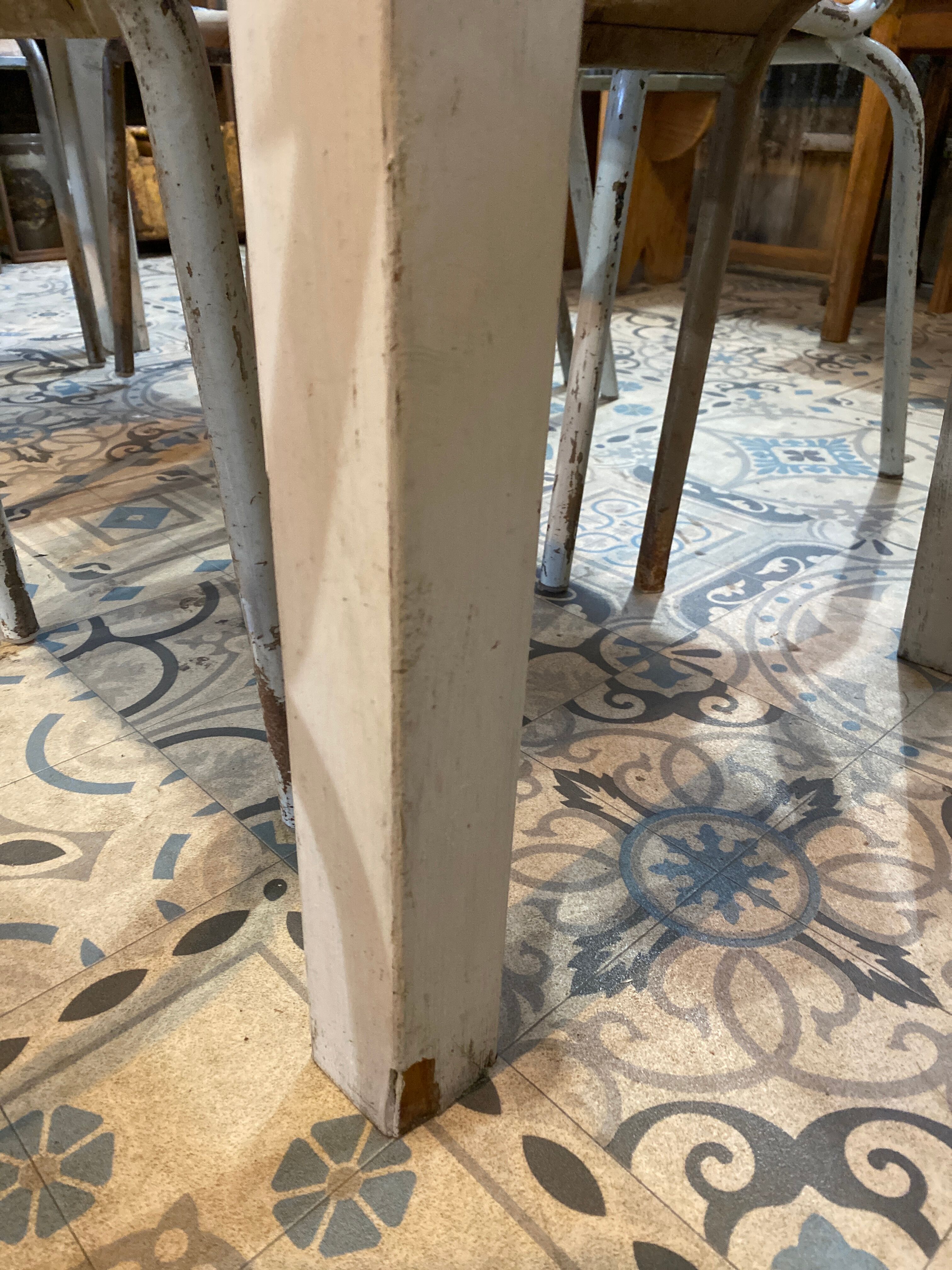 White patinated table