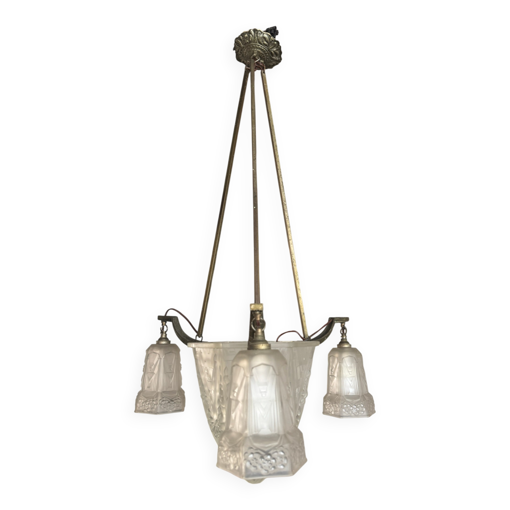 Art Deco chandelier signed