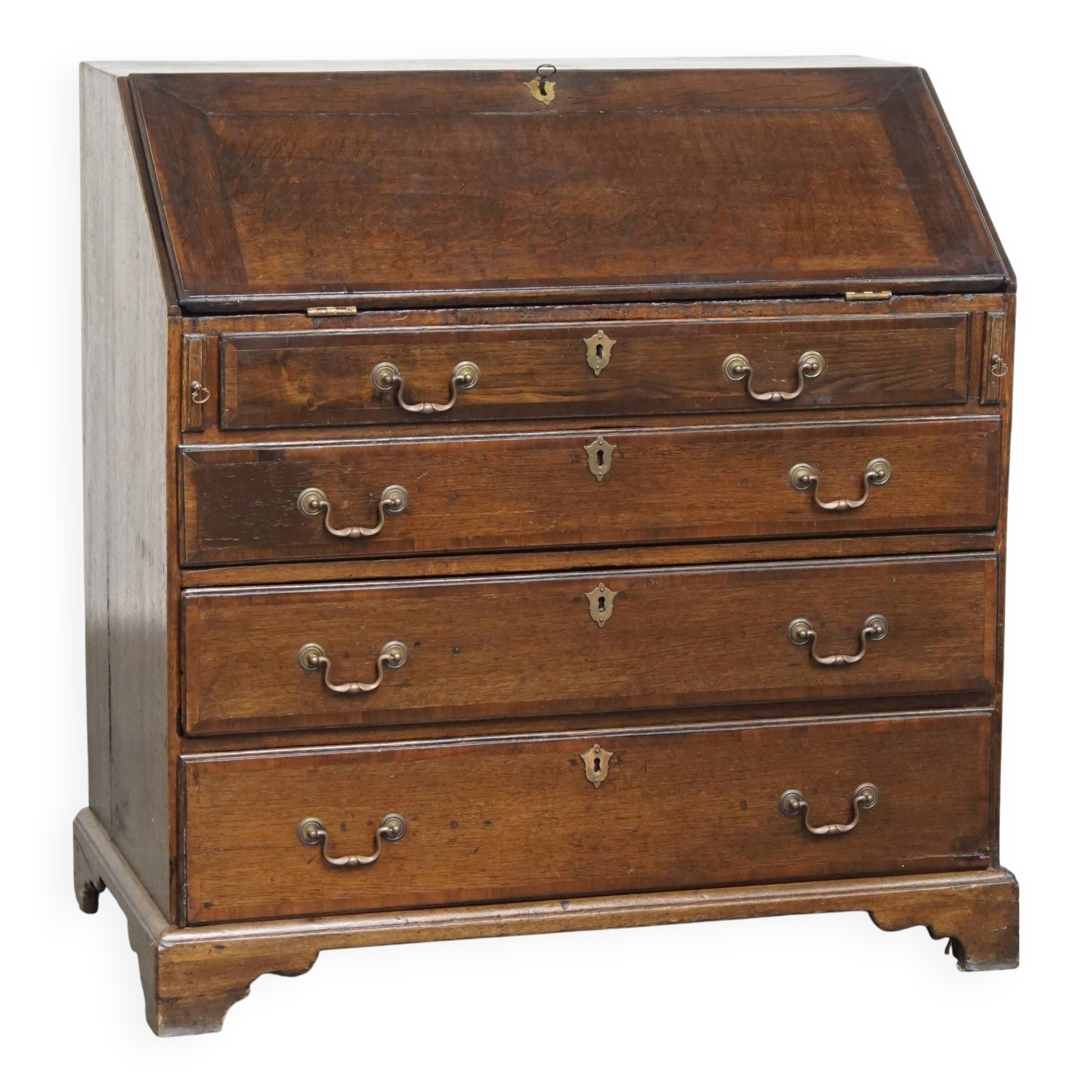 Antique English Oak Secretary / Chest of Drawers