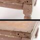 Antique Bajot stool in weathered wood: richly patinated decorative table.