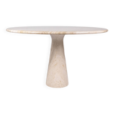 Pedestal dining table in travertine, Stone International, Italy, 1970s
