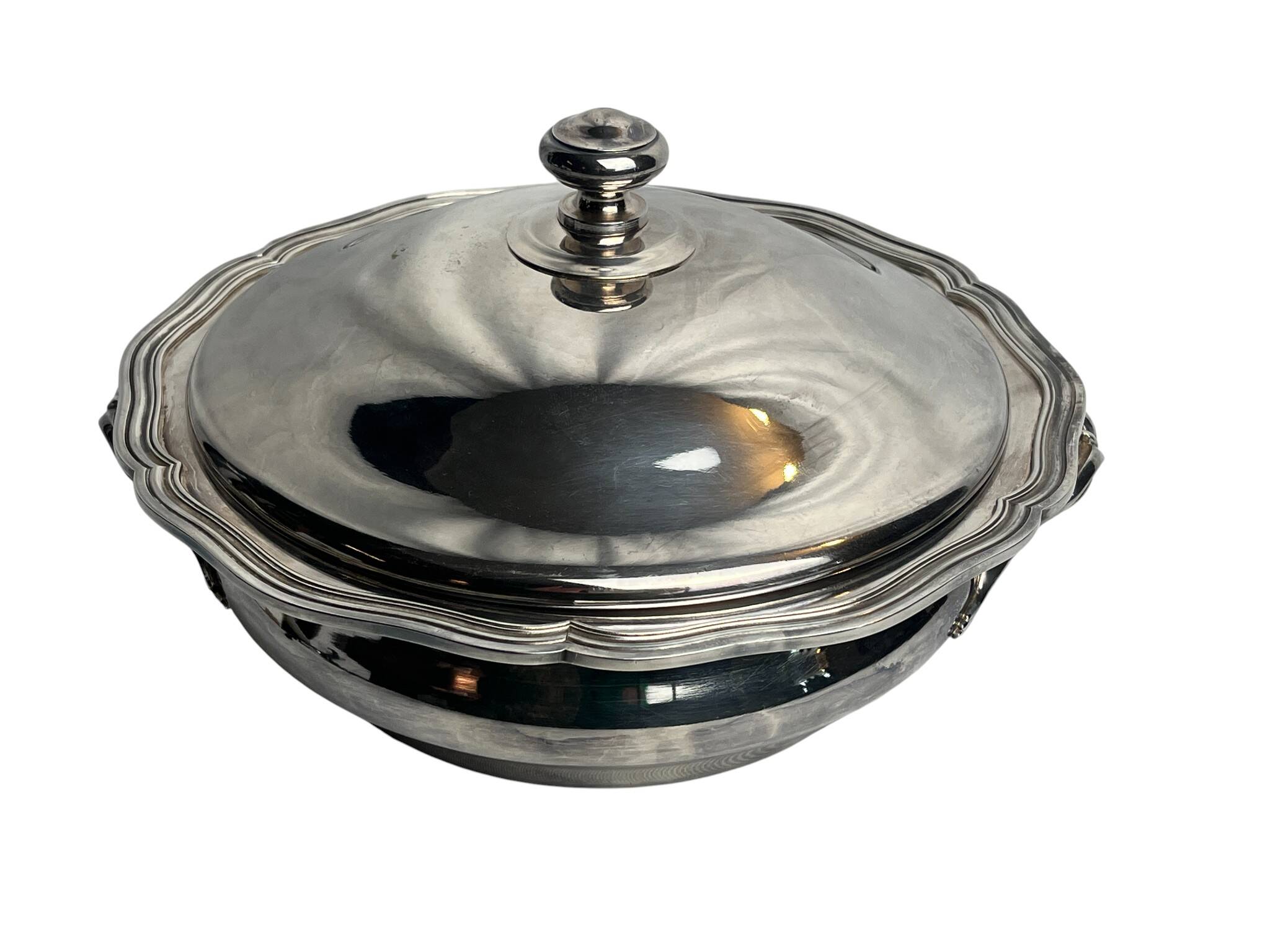 Tableware, silver-plated metal vegetable dish by Guildart, 20th century