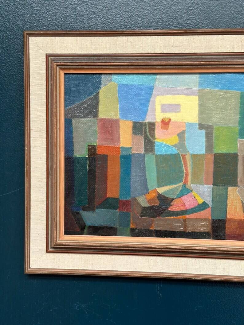 Original Oil on Swedish Panel – "The Snake Charmer" by Ragnar Ring (1908–1999) – Signed – Vintage and Framed – 38 × 60 cm (15" × 23.6")