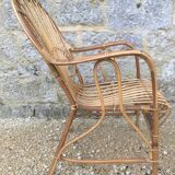 2 armchairs in old rattan