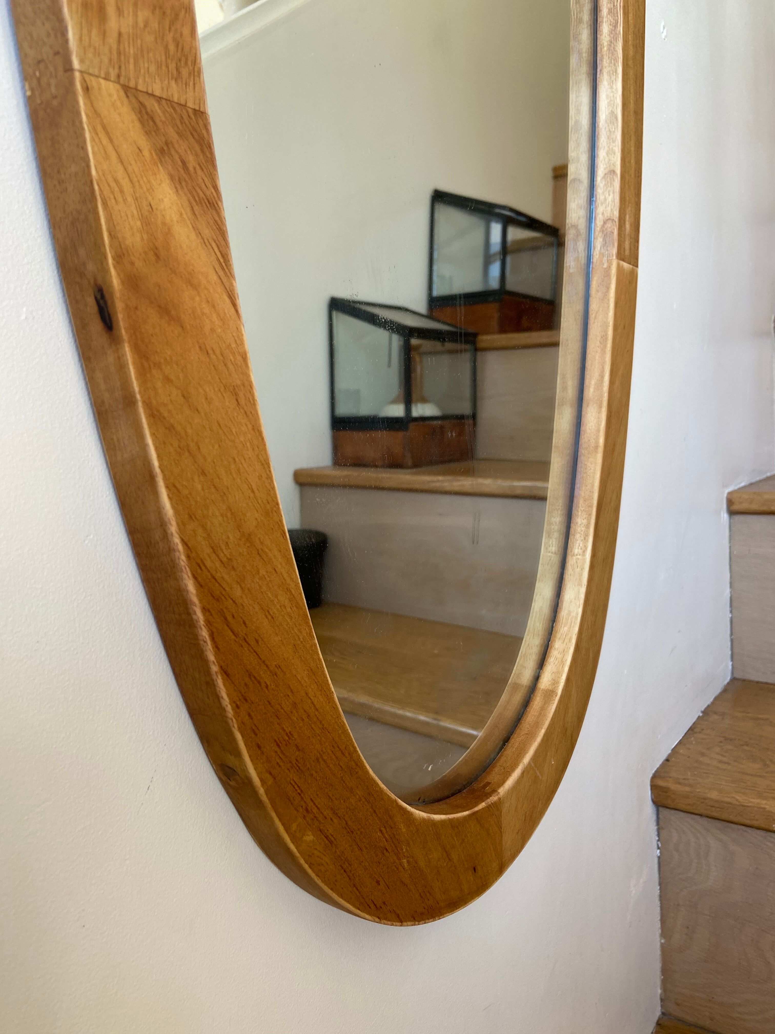 Miroir ovale en bois 118 x 42 cm