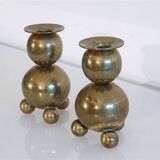 Pair of Scandinavian brass candlesticks from Gusum 1970