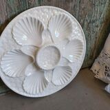 Vintage French oyster plate in majolica from Longchamp