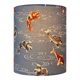 Handmade lampshade covered with Japanese fabric featuring car patterns.
