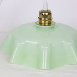 Mint green glass pendant lamp, vintage