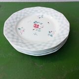 Six antique flat plates from Digoin Sarreguemines.