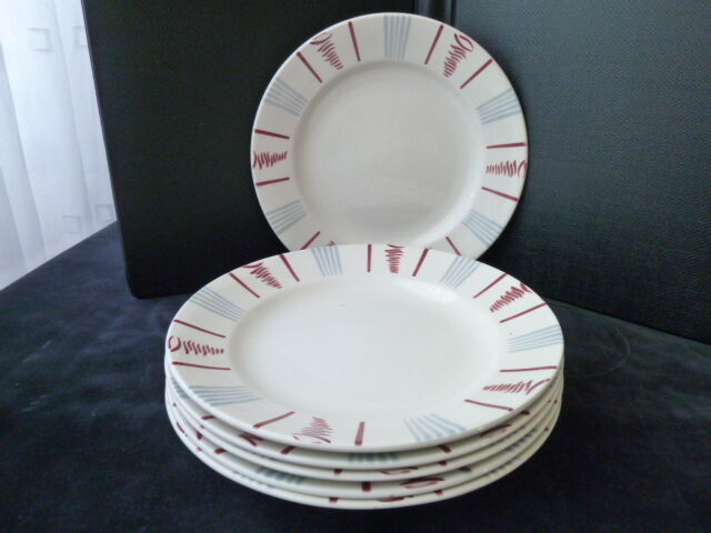 Set de 6 assiettes plates en faience de Sarreguemines  Modèle Neuilly