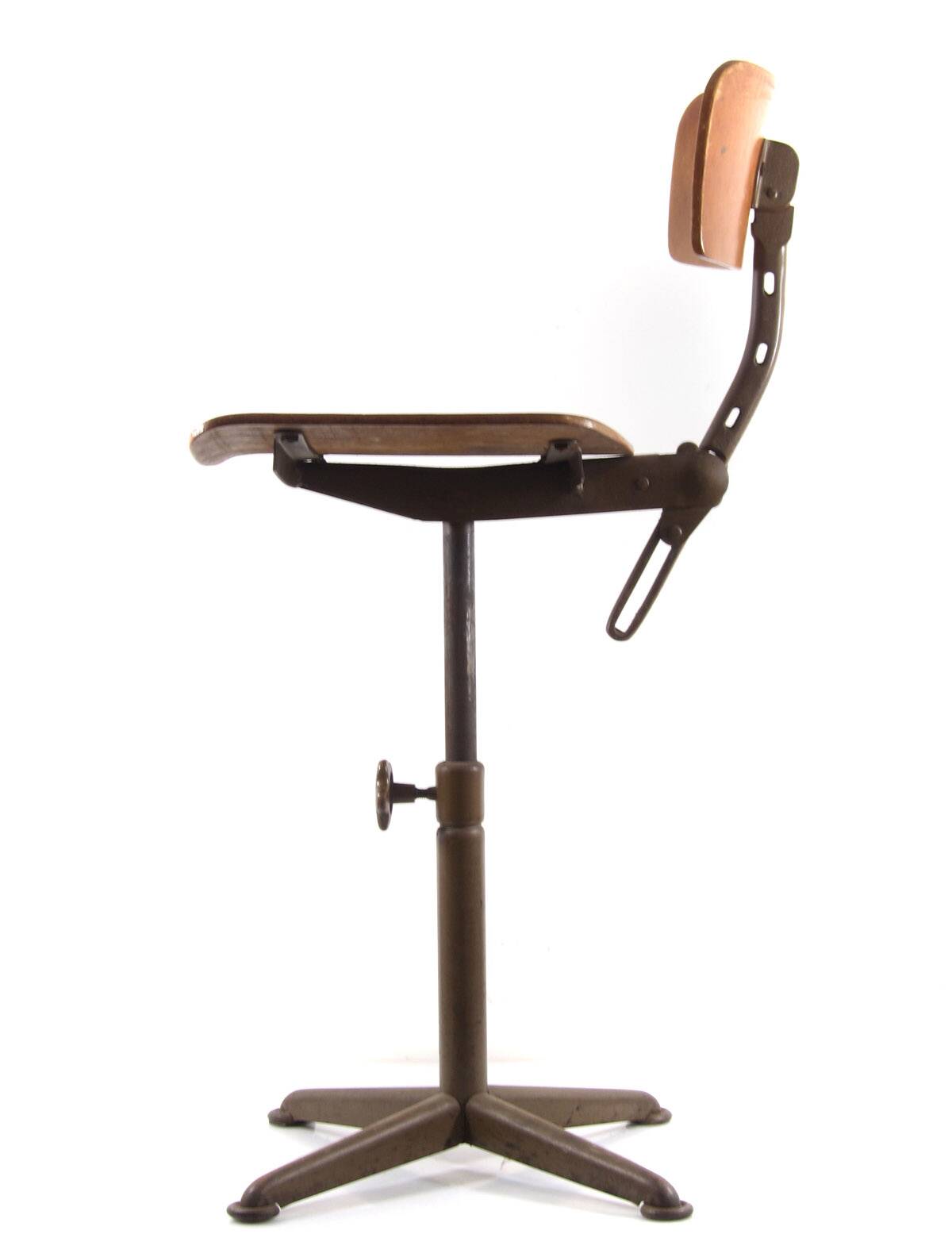 Friso Kramer style plywood atelier drawing table chair