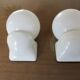 Pair of streamline opaline wall lights from the 80s