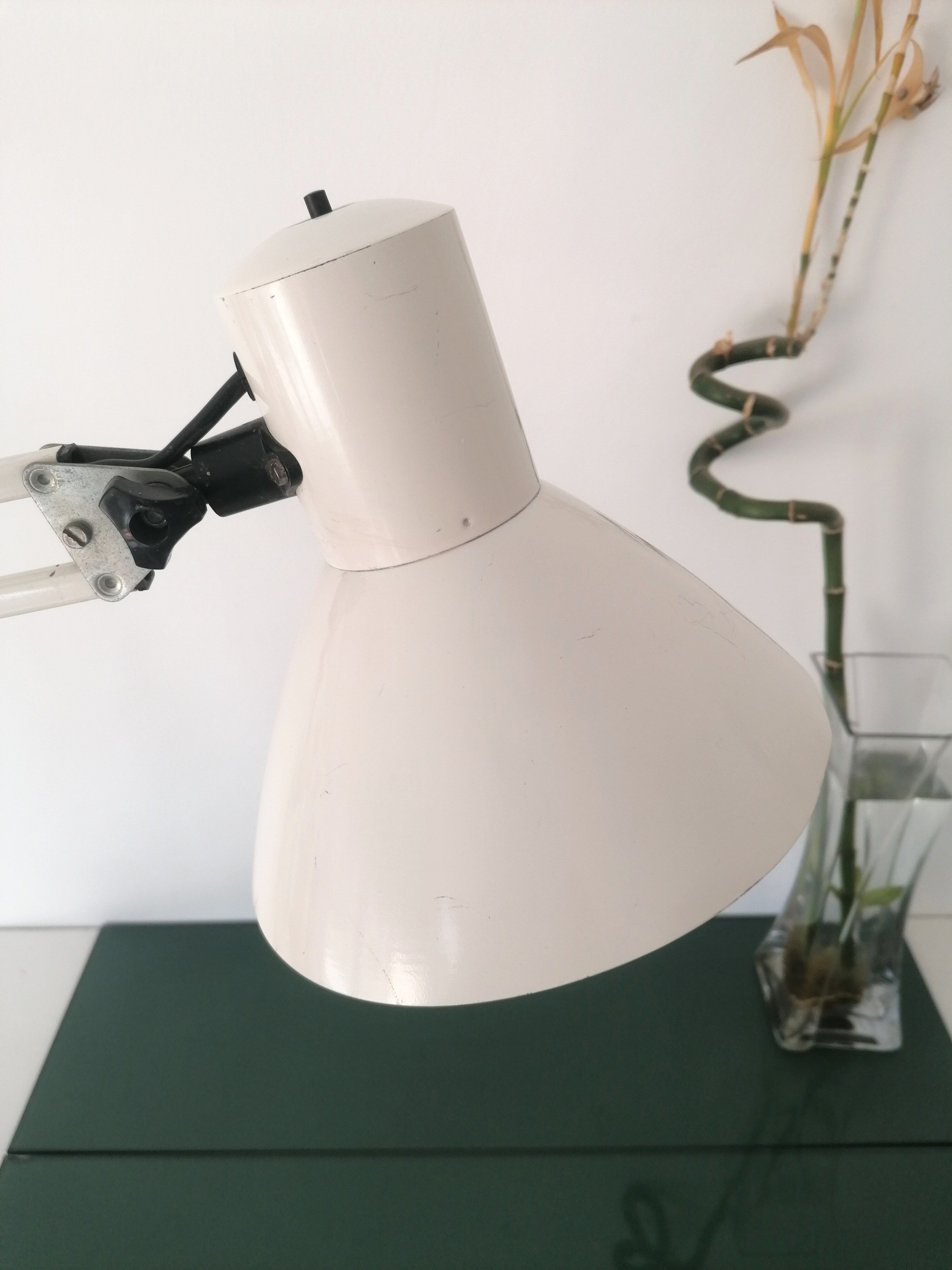 Architect articulated lamp - white lasked metal - made in RDA - 1980