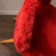 Pair of vintage red shaggy armchairs from the 1960s.
