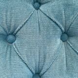 Pair of vintage blue velvet upholstered toad armchairs from the 1970s