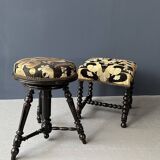 Small black round-cushionstool