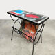 Vintage design magazine rack tile table Belarti