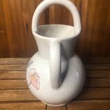 Old pitcher poet laval vintage painted art ceramic #a424