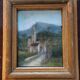 Ancienne peinture pastel sur papier signée paysage Bartalini avec cadre