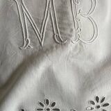 Antique linen, embroidered sheet with monogram (model 1)