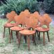 Suite de 6 chaises Baumann signées modèle Trèfle