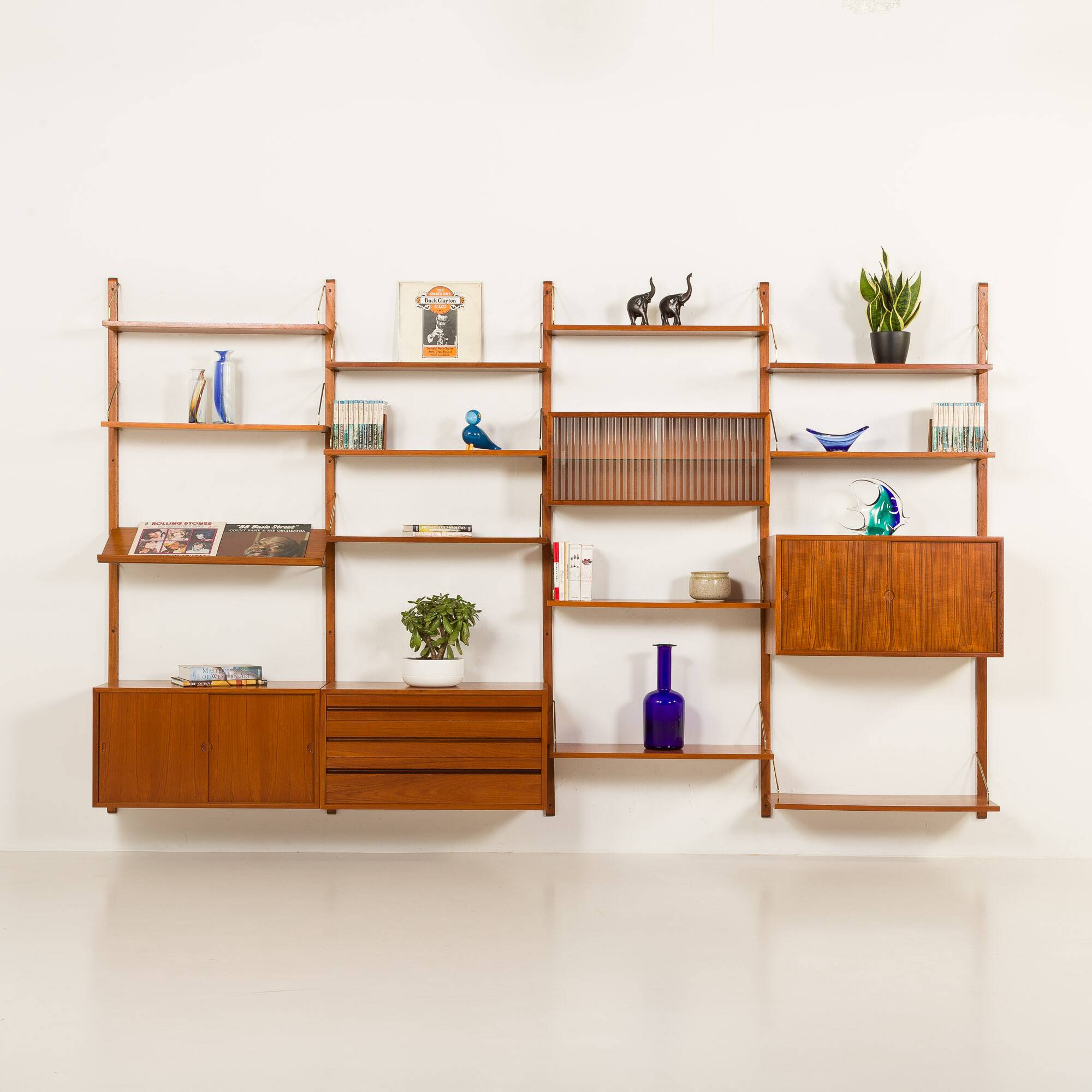 Poul Cadovius 4 bay teak Wall unit, 1960s