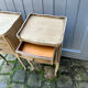 Paire de tables chevet louis xv en chene brut  clair