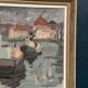 Original Swedish Oil on Canvas –“Harbour” by Georg Andersson – Signed – Vintage & Framed – 52 × 40 cm (20.4" x 15.7")