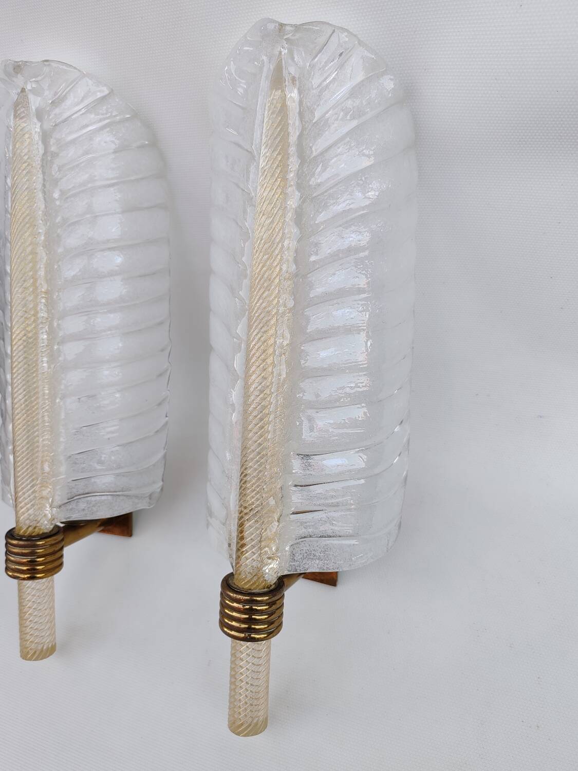 Pair of Murano glass wall sconces by Barovier and Toso.