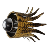 Sun wall lamp by ferro arte, metal and gold leaf, spain, 1960